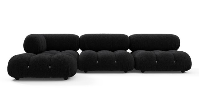 The Bellini – Black Boucle, Sectional (Left Chaise)