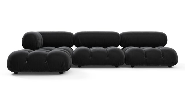 The Bellini – Black Velvet, Sectional (Left Chaise)