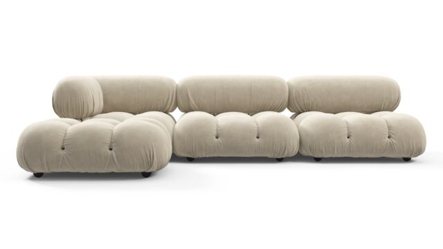The Bellini – Eggshell Vegan Suede, Sectional (Left Chaise)