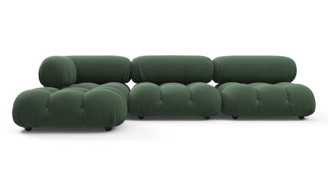 The Bellini – Evergreen Brushed Weave, Sectional (Left Chaise)