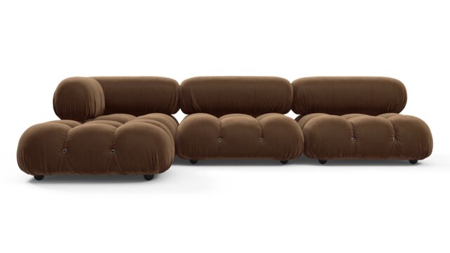 The Bellini – Mocha Velvet, Sectional (Left Chaise)