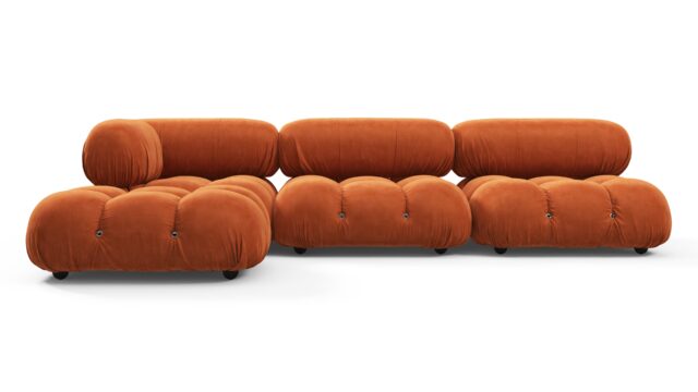 The Bellini – Apricot Velvet, Sectional (Left Chaise)