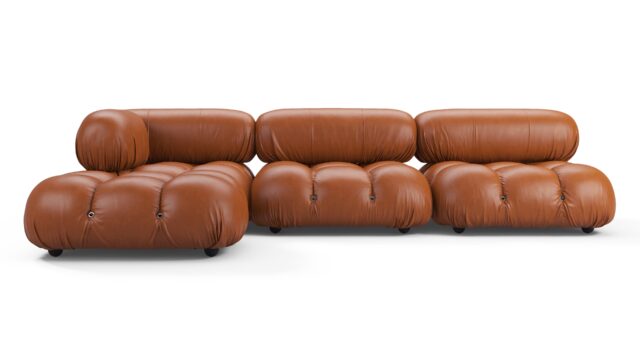The Bellini – Tan Premium Leather, Sectional (Left Chaise)