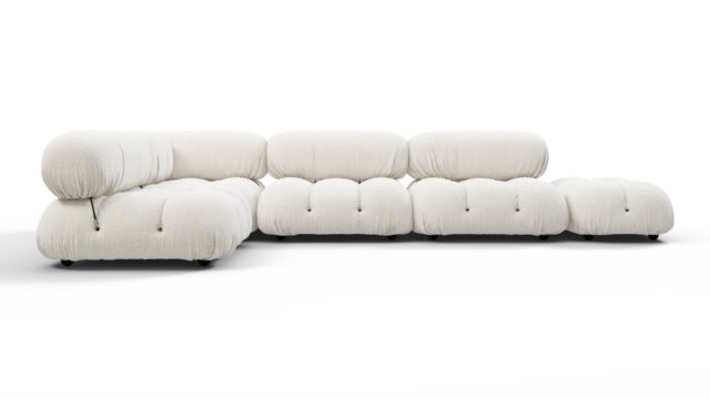 The Bellini – White Boucle, Sectional (Left Corner)