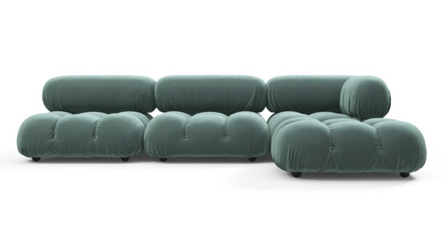 The Bellini – Jadeite Luxe Velvet, Sectional (Right Chaise)