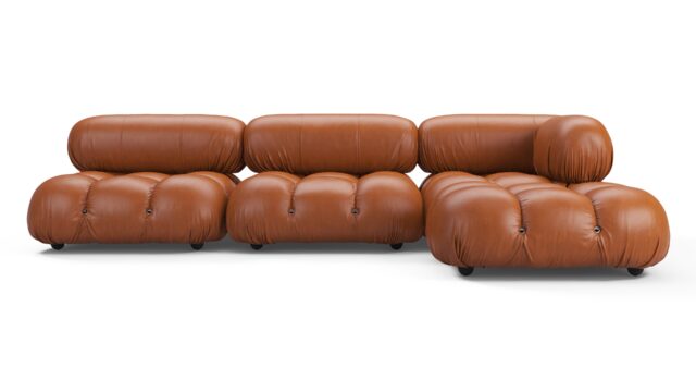 The Bellini – Tan Premium Leather, Sectional (Right Chaise)