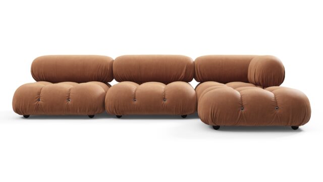 The Bellini – Tan Vegan Leather, Sectional (Right Chaise)