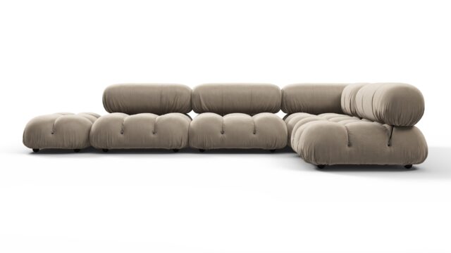 The Bellini – Greige Velvet, Sectional (Right Corner)