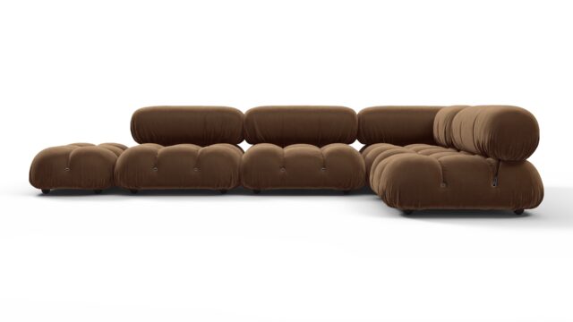 The Bellini – Mocha Velvet, Sectional (Right Corner)