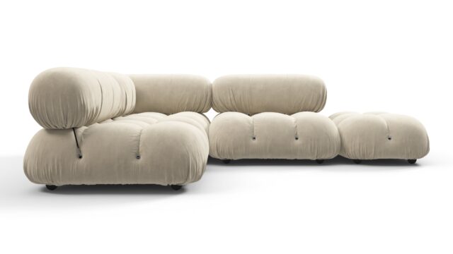 The Bellini – Eggshell Vegan Suede, Sectional (Small Left Corner)