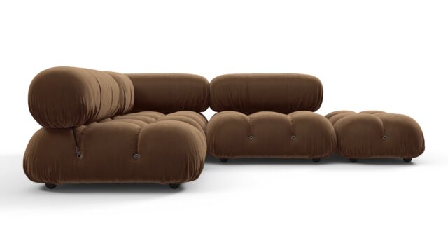 The Bellini – Mocha Velvet, Sectional (Small Left Corner)