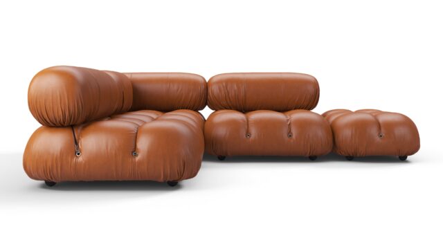 The Bellini – Tan Premium Leather, Sectional (Small Left Corner)