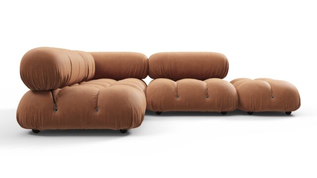 The Bellini – Tan Vegan Leather, Sectional (Small Left Corner)