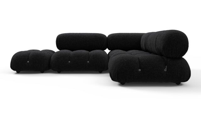 The Bellini – Black Boucle, Sectional (Small Right Corner)