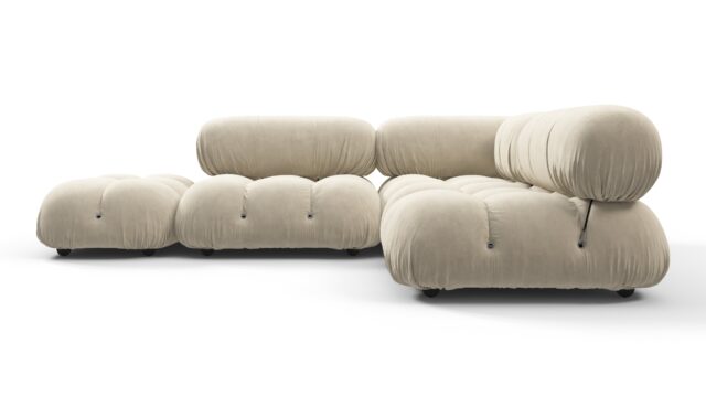 The Bellini – Eggshell Vegan Suede, Sectional (Small Right Corner)