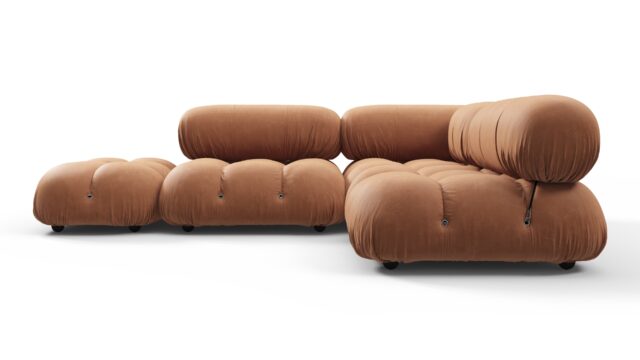 The Bellini – Tan Vegan Leather, Sectional (Small Right Corner)