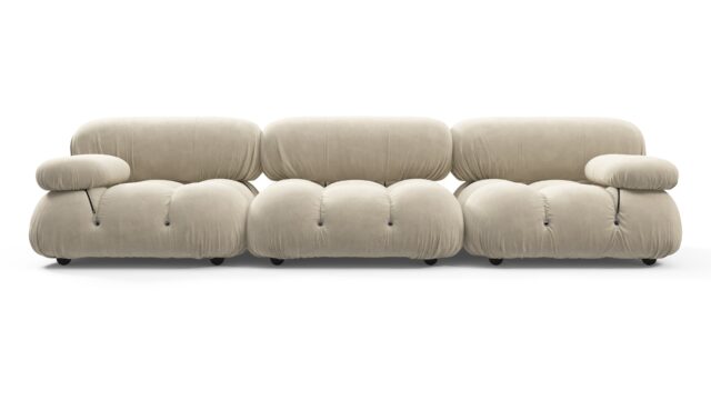 The Bellini – Eggshell Vegan Suede, Three Seater Sofa