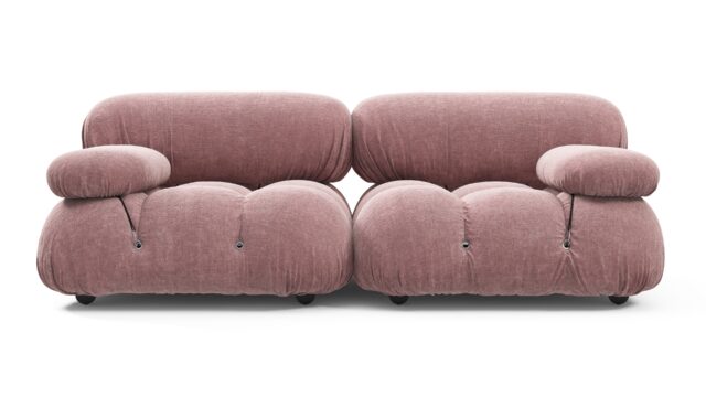 The Bellini – Dusty Pink Chenille, Two Seater Sofa