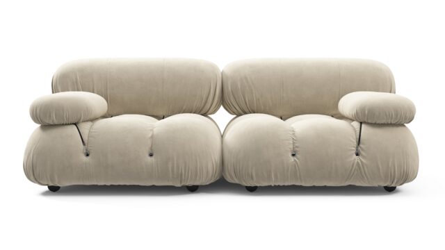 The Bellini – Eggshell Vegan Suede, Two Seater Sofa