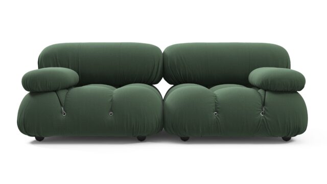 The Bellini – Evergreen Brushed Weave, Two Seater Sofa