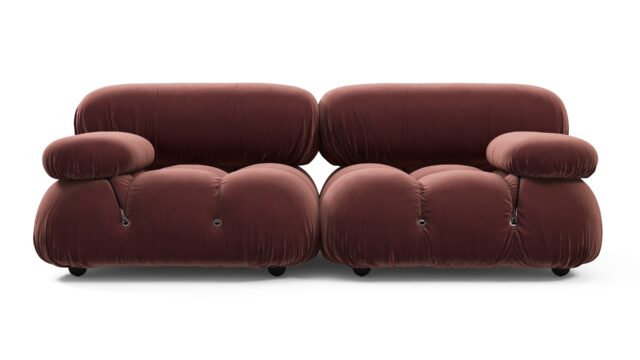 The Bellini – Maroon Velvet, Two Seater Sofa