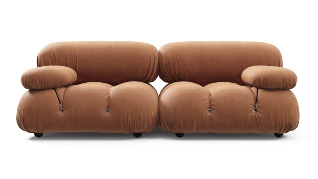 The Bellini – Tan Vegan Leather, Two Seater Sofa