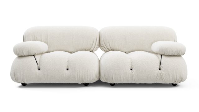 The Bellini – White Boucle, Two Seater Sofa