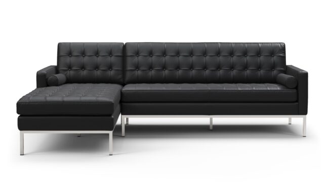 The Florence – Vintage Black Vegan Leather, Three Seater Sofa