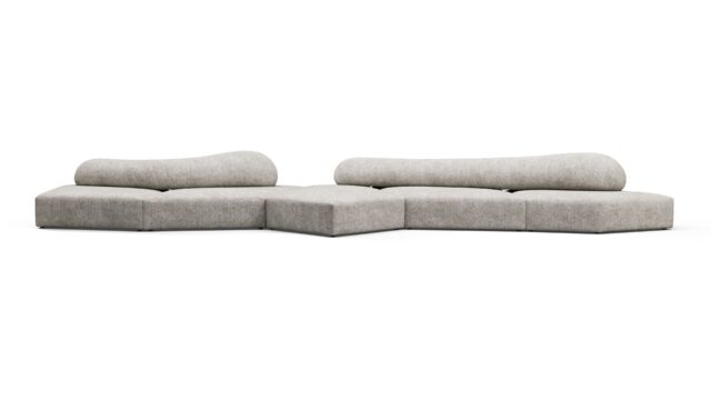 The On the Rocks – Dove Textured Chenille, Five Seater