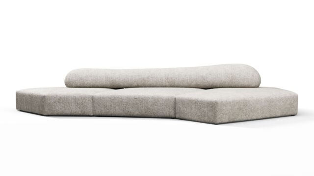 The On the Rocks – Dove Textured Chenille, Three Seater (Right)