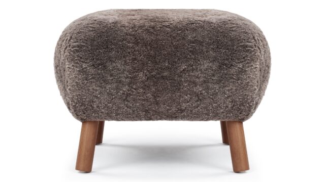 The Petra – Frosted Coco Luxe Sheepskin, Ottoman