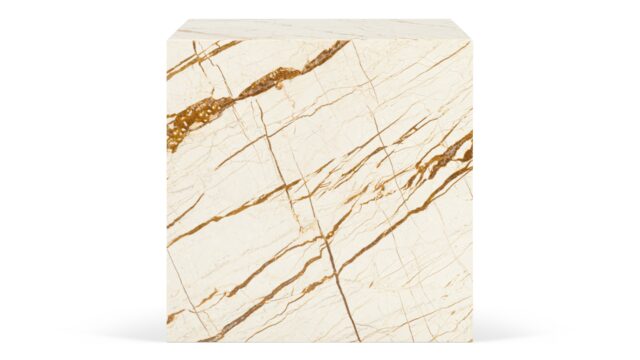 The Plinth – Sofita Gold Marble, Short Side Table