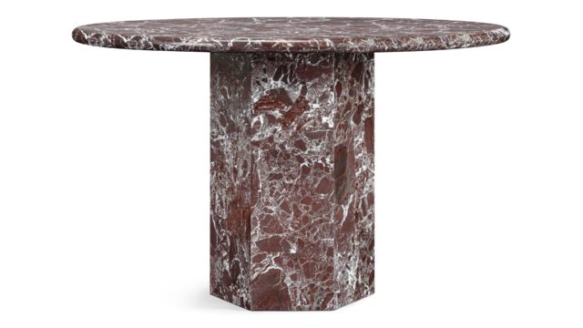 The Saga – Rosso Levanto Marble, 47in Round Dining Table