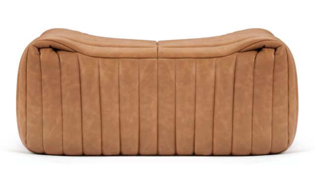The Sandra – Tan Vegan Leather, Ottoman