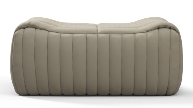 The Sandra – Beige Gray Vegan Leather, Ottoman
