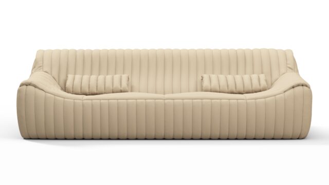 The Sandra – Alabaster Vegan Leather, Three Seater Sofa