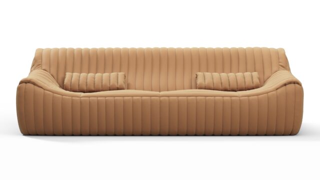 The Sandra – Camel Premium Leather, Three Seater Sofa