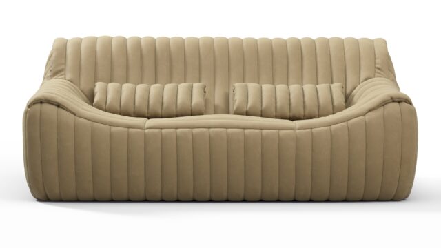 The Sandra – Beige Vegan Leather, Two Seater Sofa