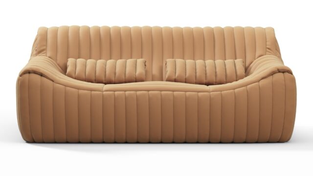 The Sandra – Camel Premium Leather, Two Seater Sofa
