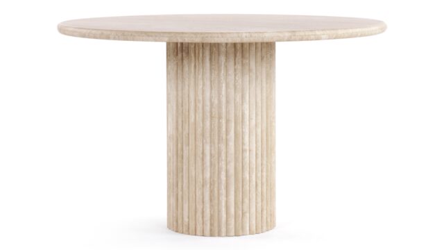 The Saturn – Travertine, 47in Dining Table