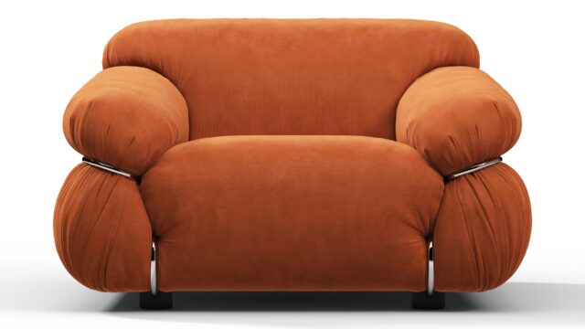 The Sesann – Apricot Velvet, Lounge Chair