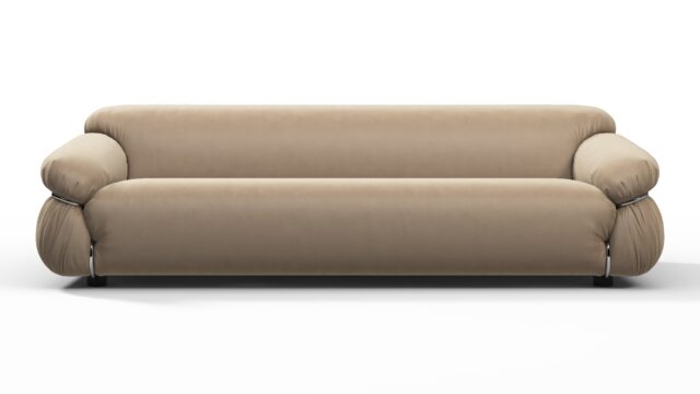 The Sesann – Stone Luxe Velvet, Three Seater Sofa