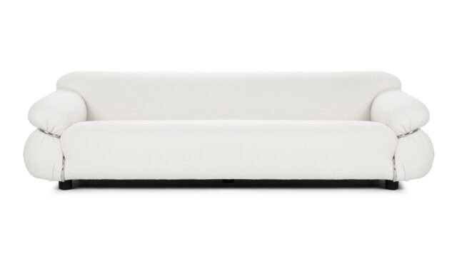 The Sesann – White Boucle, Three Seater Sofa