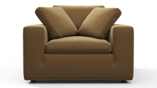 The Sky – Old Gold Velvet, Lounge Chair