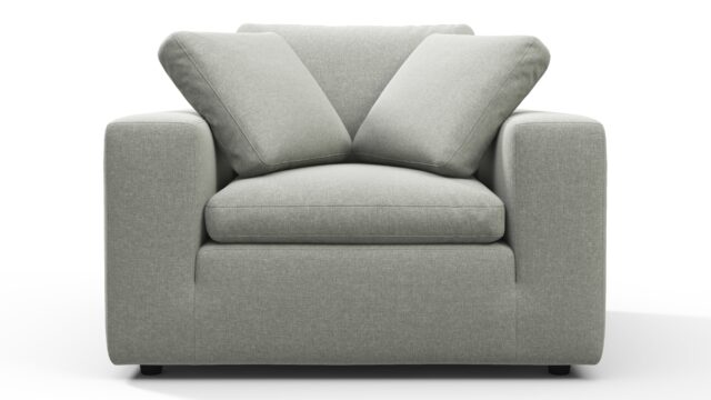 The Sky – Soft Gray Brushed Weave, Lounge Chair