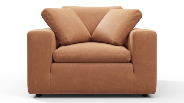 The Sky – Tan Vegan Leather, Lounge Chair