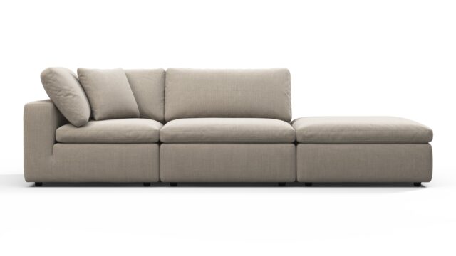The Sky – Beige Linen, Open End Sofa (Right)