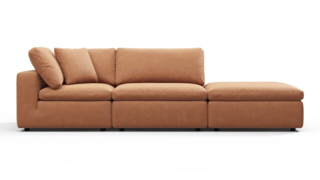 The Sky – Tan Vegan Leather, Open End Sofa (Right)