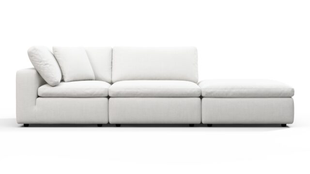 The Sky – White Linen, Open End Sofa (Right)