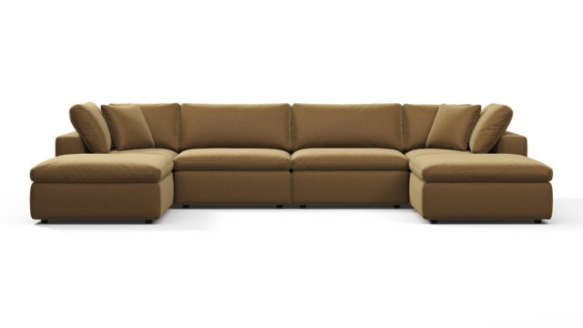 The Sky – Old Gold Velvet, Sectional (Double Chaise)